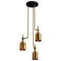 Ambiate Santo 3-Light Pendant Fixture, Adjustable Brush Gold Shades w/Gold Down Rods, E26, 60W Max, Dimmable AL10013P3